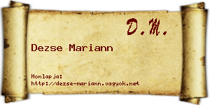 Dezse Mariann névjegykártya